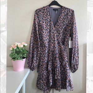 1State Floral Long Sleeve Dress